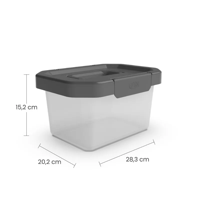 Caja Organizadora Con Manija 4L Gris
