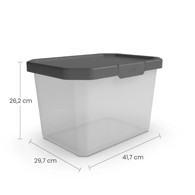 Caja Organizadora 20L Natural-Gris