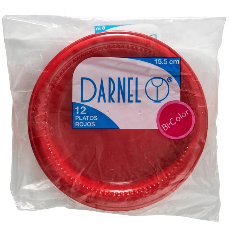 Plato DARNEL Rojo Vivo 15.5cm Paquete 12un