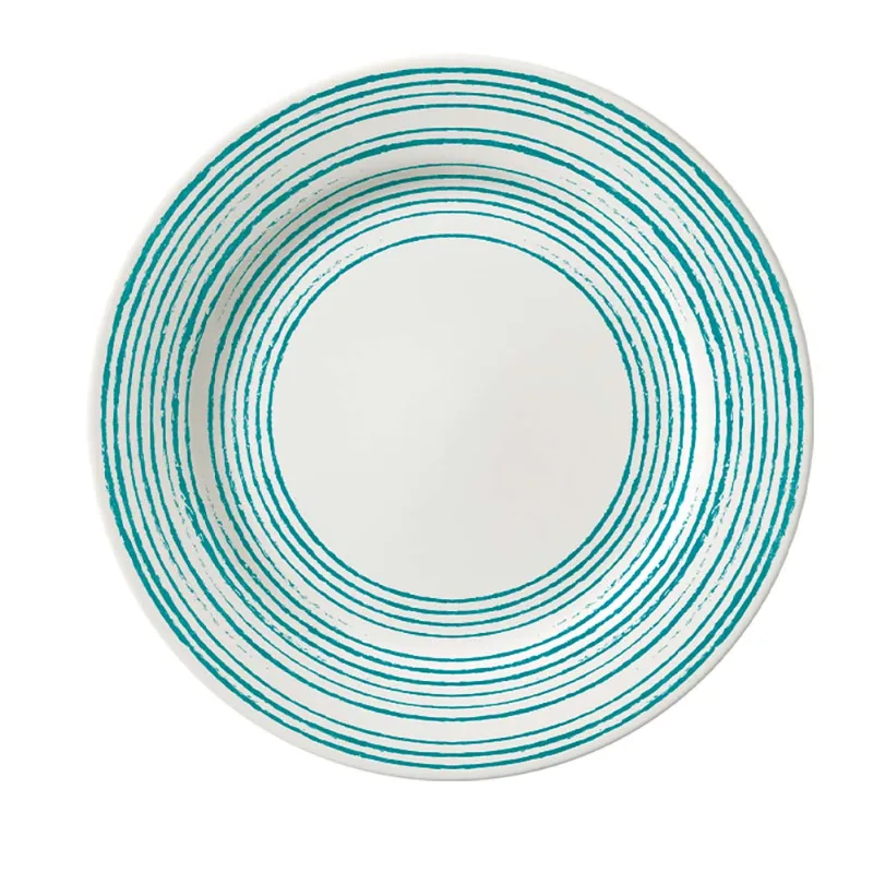 Plato Postre 20.2 Cm Trazos Turquesa Corona