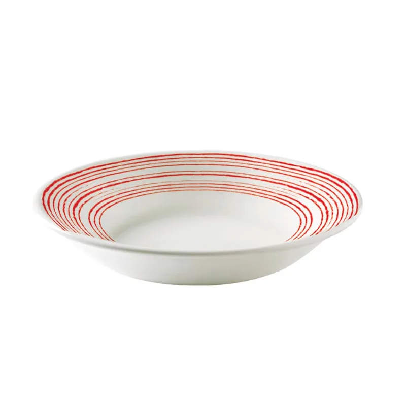 Plato Hondo 21.3 Cm Trazos Rojo Corona