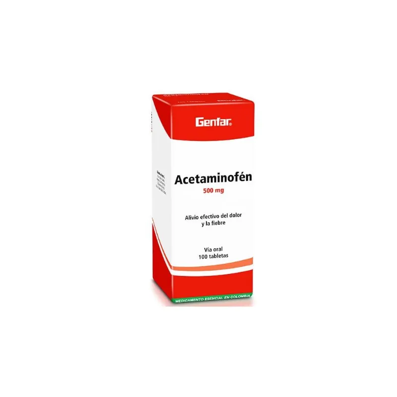 Acetaminofén 500 Mg Caja con 100 Tabletas