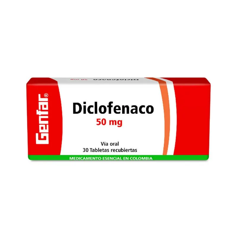 Diclofenaco 50 Mg Caja con 30 Tabletas Recubiertas - Genfar