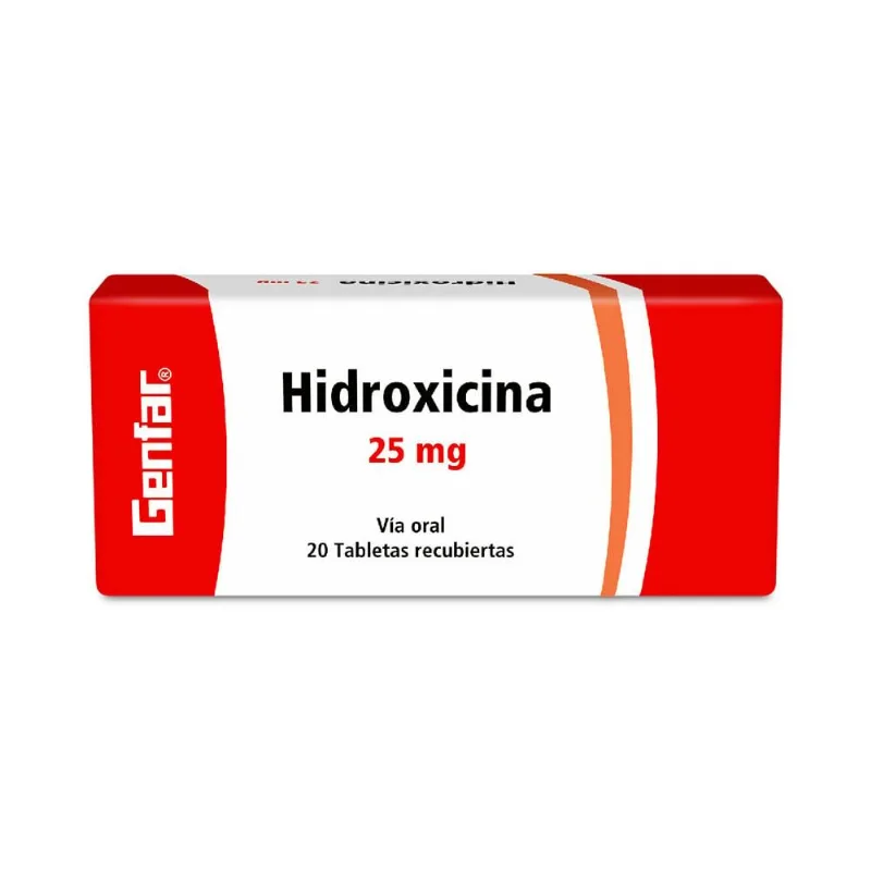 Hidroxicina 25 Mg Caja con 20 Tabletas Recubiertas
