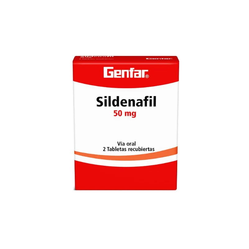 Sildenafil 50 Mg Caja con 2 Tabletas Recubiertas - Genfar