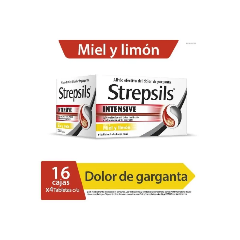 Strepsils Intensive Miel y Limón - 16 Tabletas