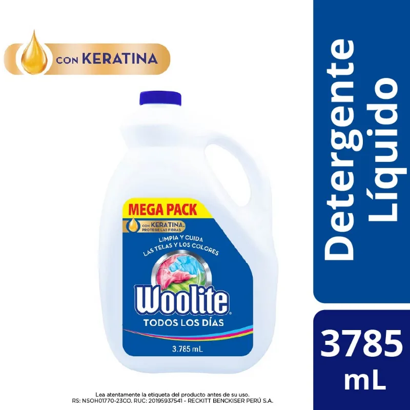 Detergente Líquido WOOLITE Todos los Días Galonera 3.78L
