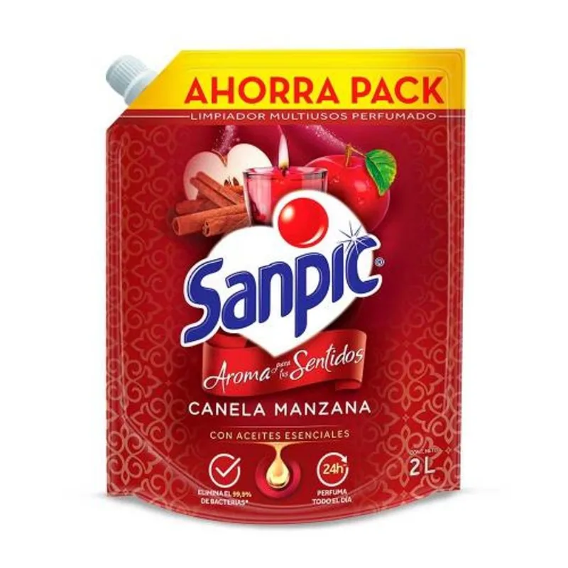 Limpiador De Pisos Sanpic Canela Manzana 2000ml Dp