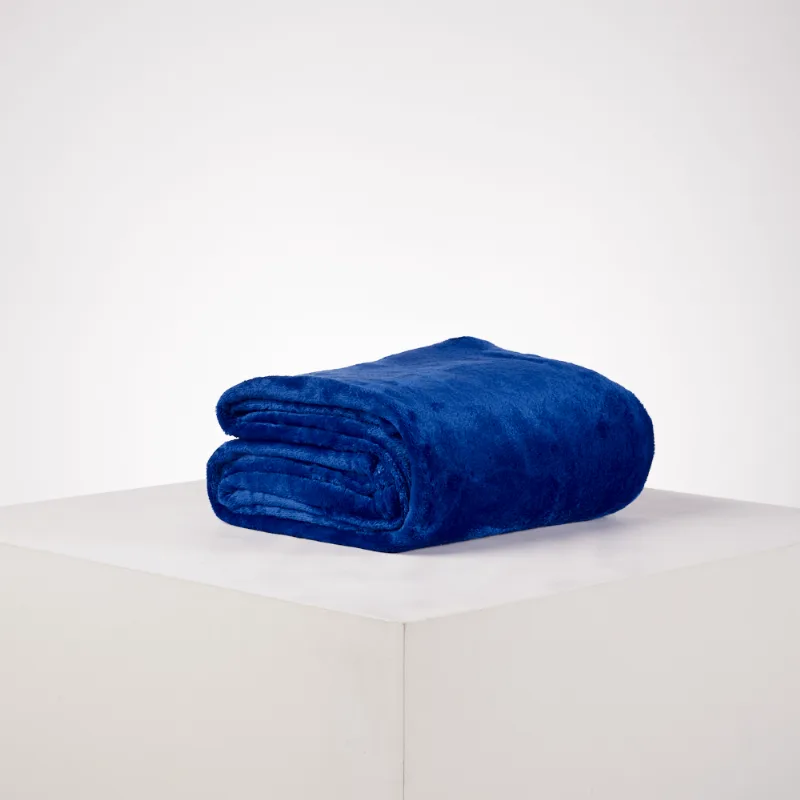 Cobija Sweet Home Flannel Fleece Azul Oscuro 140 x 200 cm