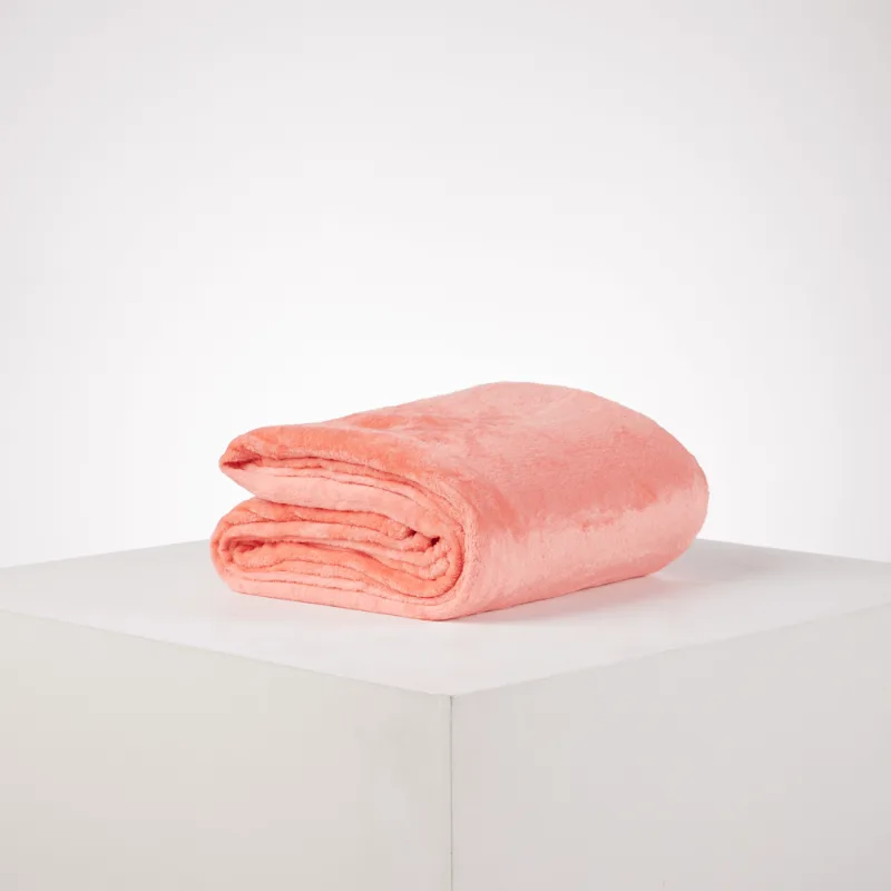 Cobija Sweet Home Flannel Fleece Coral 180 x 200 cm