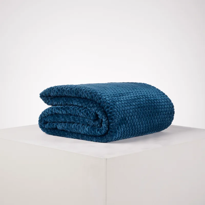 Cobija Flannel Jacq Bee Essencial 280 gr Azul 220 x 220 cm