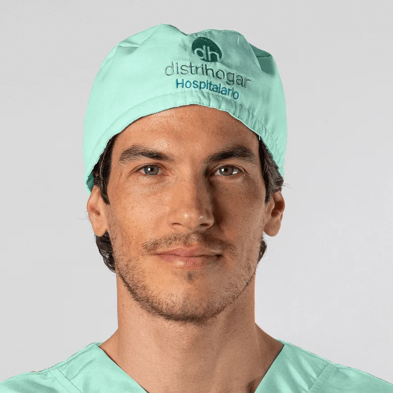 Gorro Médico Con Tiras De Amarre Anticloro Verde Claro
