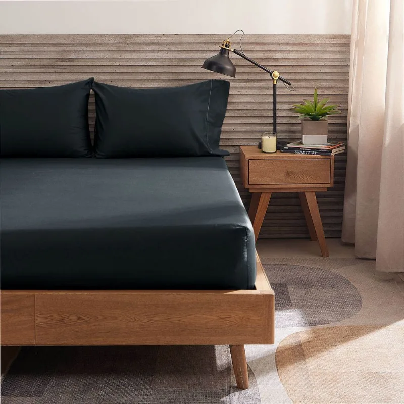 Sábana Ajustable Más Funda(s) Hotel Experience 400 Hilos 100% Algodón Charcoal Semidoble