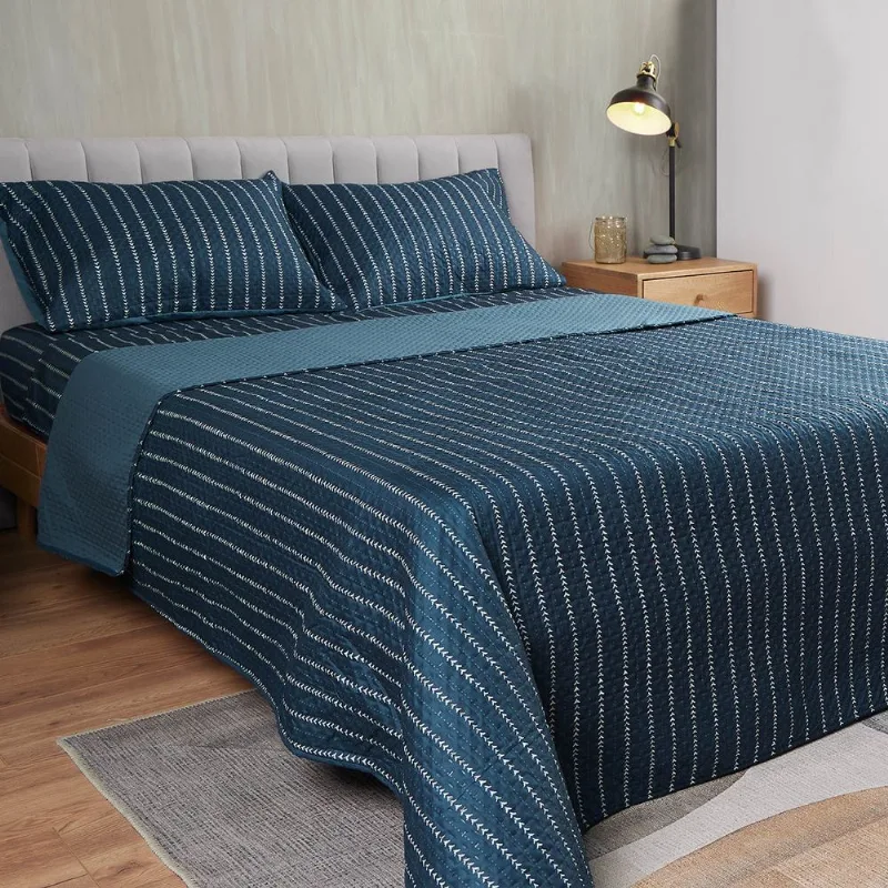 Quilt Doblefaz Microfibra Denim Sencillo