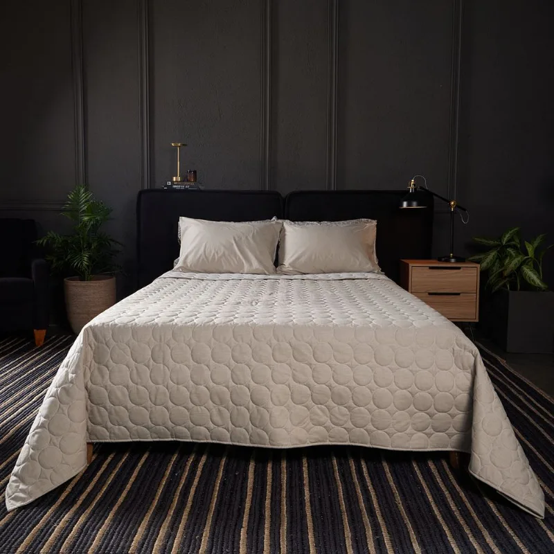 Quilt Doblefaz Nomad Algodón Apariencia Lino Arena Extradoble