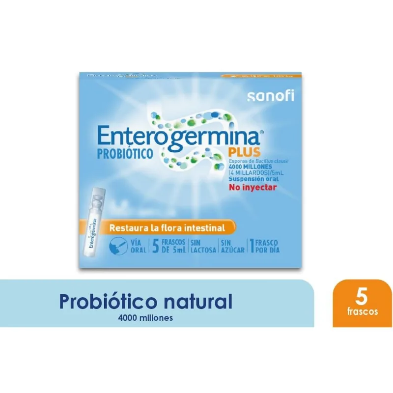 Enterogermina Plus Caja con 5 Frascos