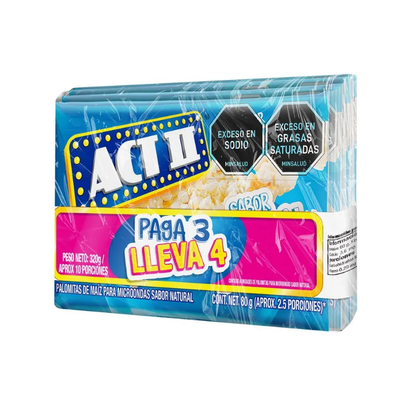 Oferta Palomitas Maíz Microondas Natural ACT II 240 gr