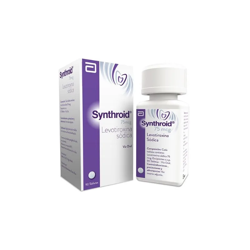 Synthroid 75 Mcg Frasco con 90 Tabletas