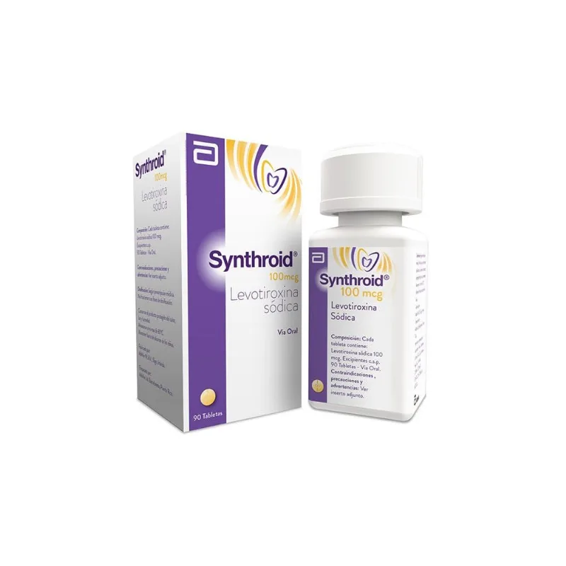 Synthroid 100 Mcg Frasco con 90 Tabletas