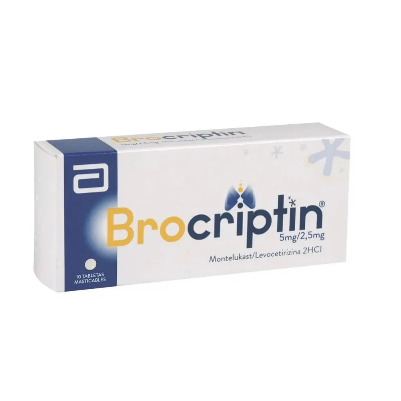 Brocriptin 5 Mg / 2.5 Mg 10 Tabletas Masticables