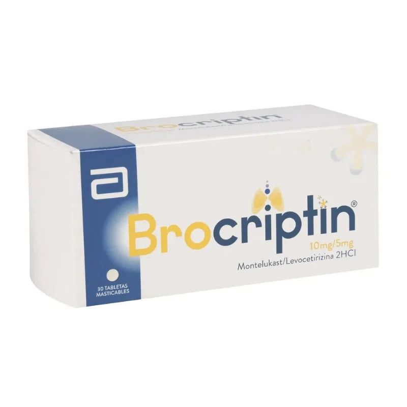 Brocriptin 10 Mg / 5 Mg Caja con 30 Tabletas Masticables