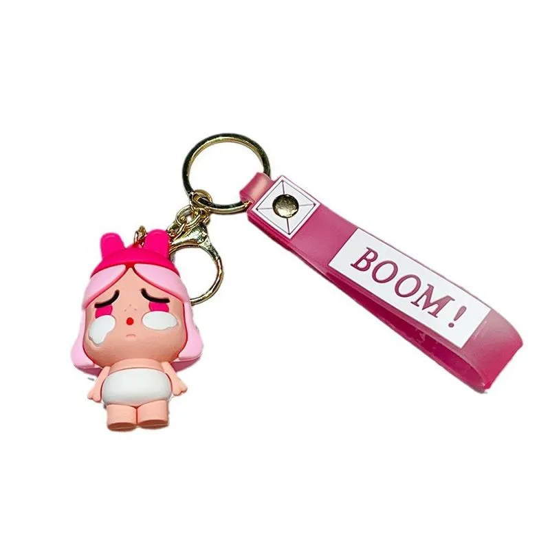 Chaveiro Bubble Mart Crying Doll Chaveiro Desenho Animado Em Pvc Rosa