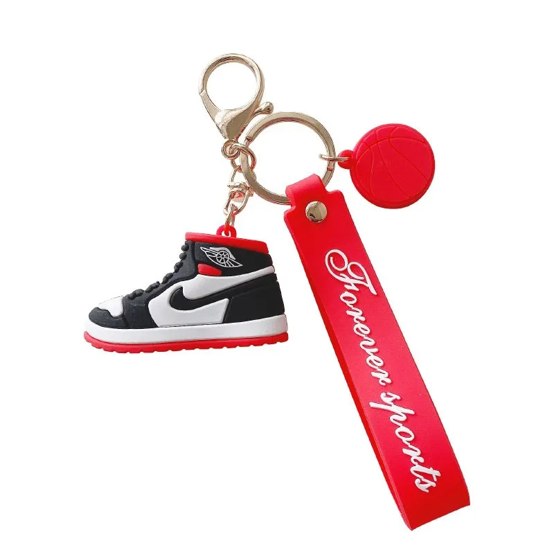 Tênis De Basquete Keychain 3d Cartoon Vermelho E Branco