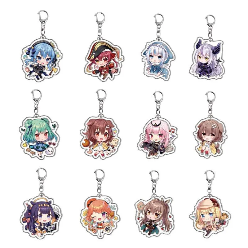 Conjunto De Chaveiros De Acrílico Virtual Up Youtuber Chibi Characters