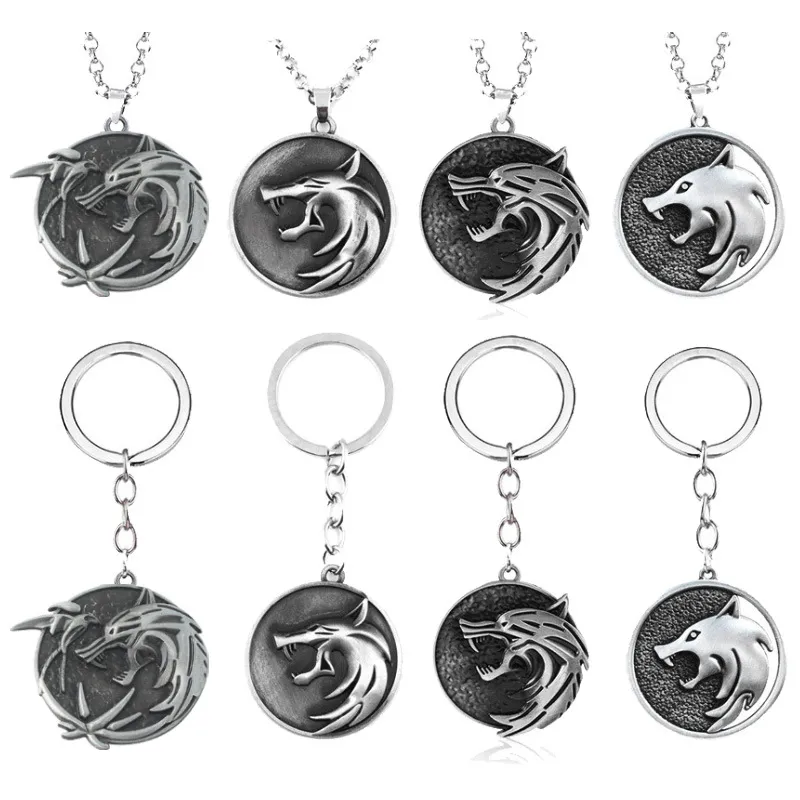Chaveiro E Colar, Pingente, Witcher Wolf Head Para Jogadores