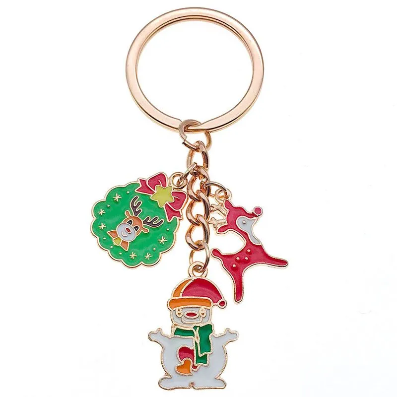 Chaveiro Christmas Santa Tree Snowflake Metal Enamel