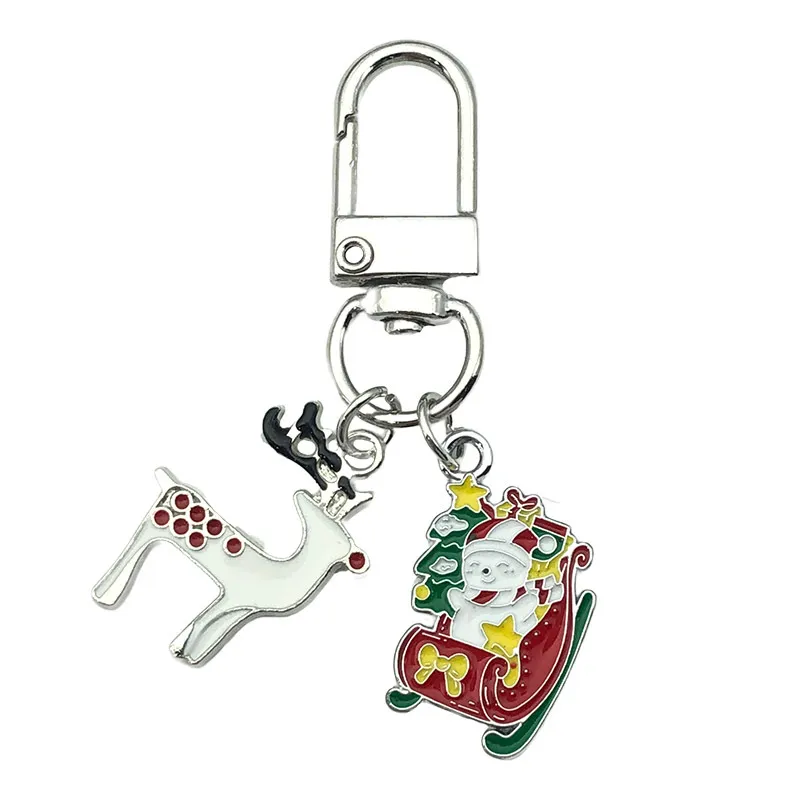 Conjunto De Chaveiros Festive Christmas Santa Reindeer Snowman