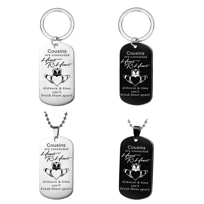 Conjunto De Chaveiros E Colares De Presente Heart To Heart Cousins
