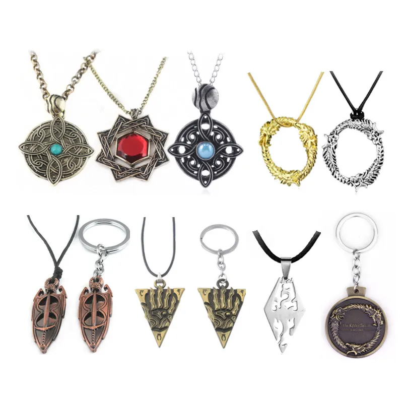Chaveiro E Colar, Chaveiro Skyrim Dragon Symbol Alloy