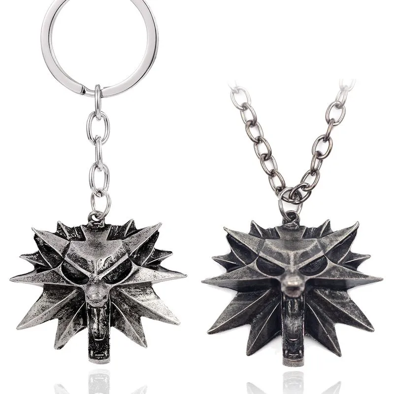Pingente De Chaveiro The Witcher 3 Wolf Head Punk Style