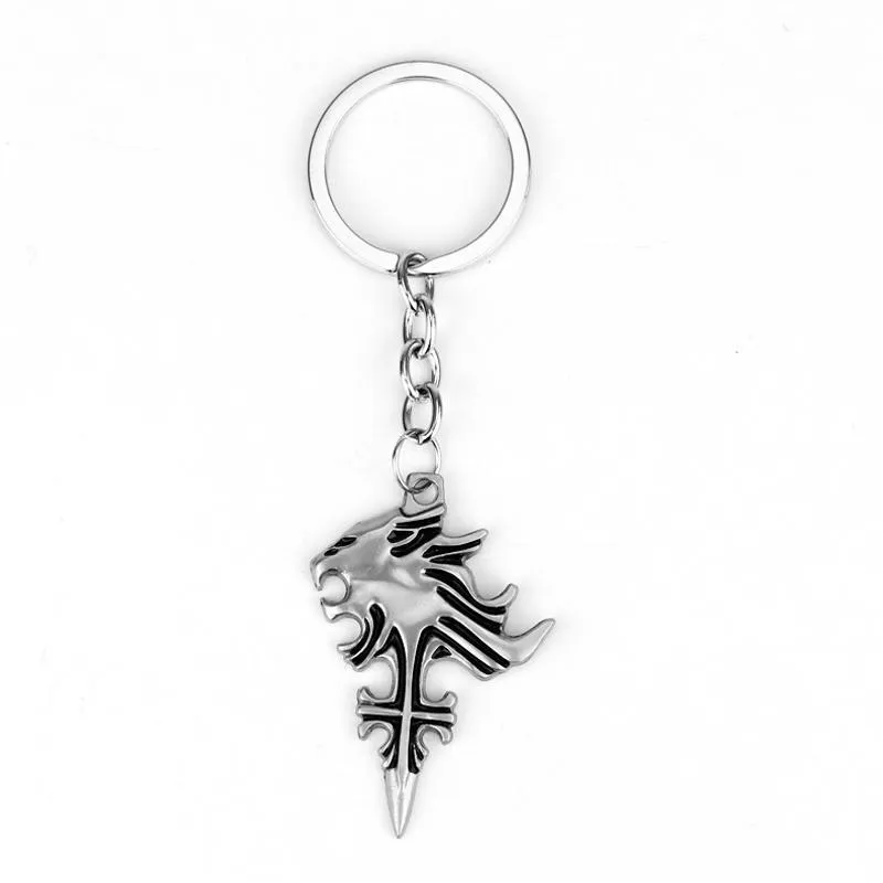 Pingente De Chaveiro Final Fantasy Wolf Head Cross Emblem