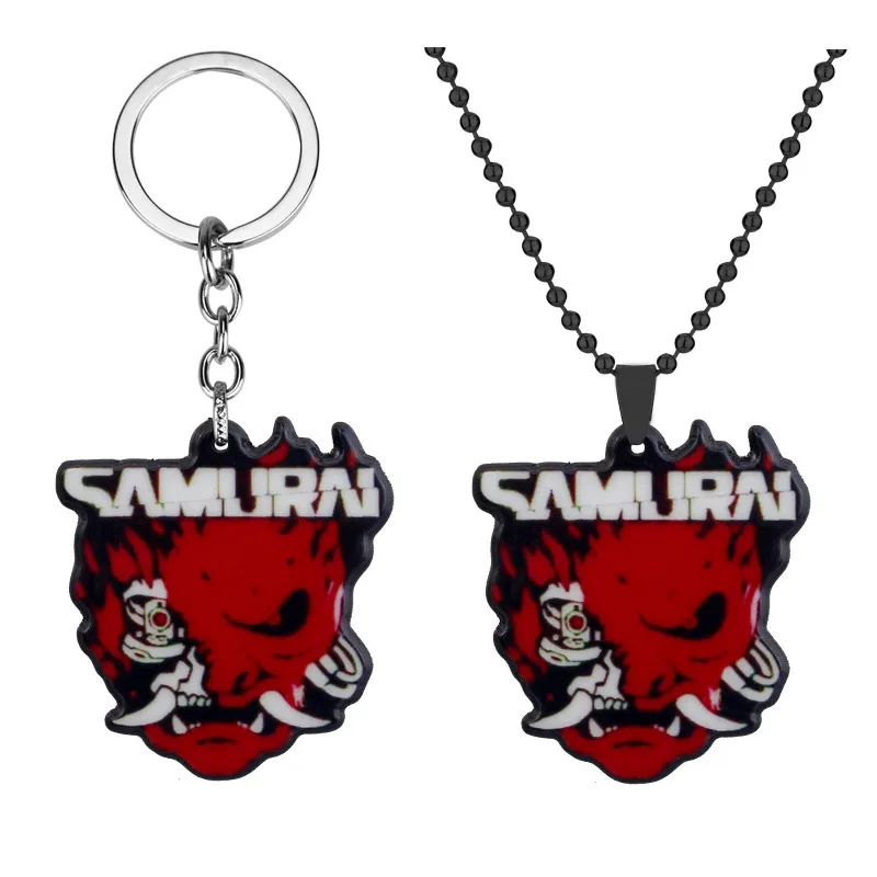 Colar De Chaveiro Cyberpunks 2077 Samurai Metal Accessory