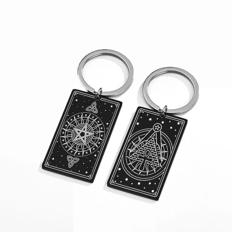 Chaveiro: Maçom Misterioso De Tarô Com Design De Pentagrama