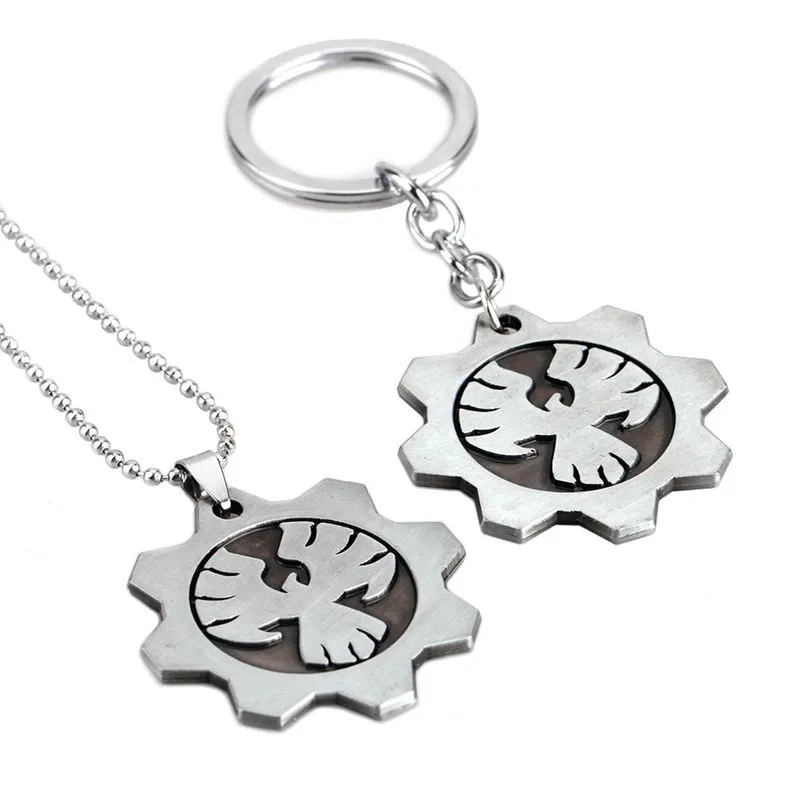 Conjunto De Chaveiros E Colares Gears Of War Cog Alloy Para Fãs