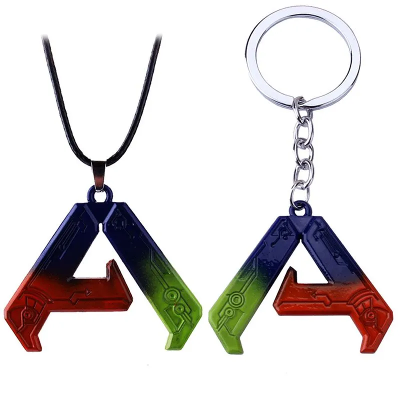 Conjunto De Chaveiros E Colares Com O Logotipo Do Jogo Ark: Survival Evolved