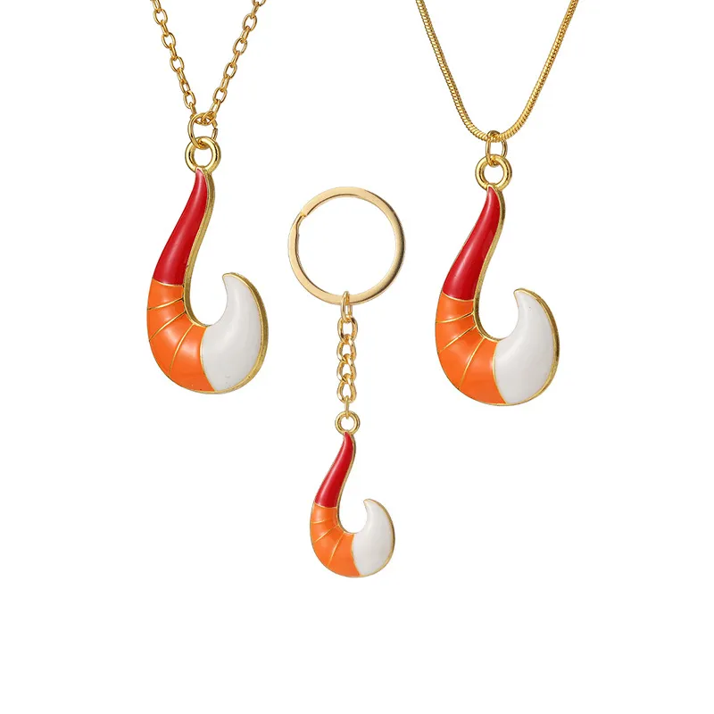 Conjunto De Chaveiros E Colares Com Pingente Moana Shrimp Hook Design