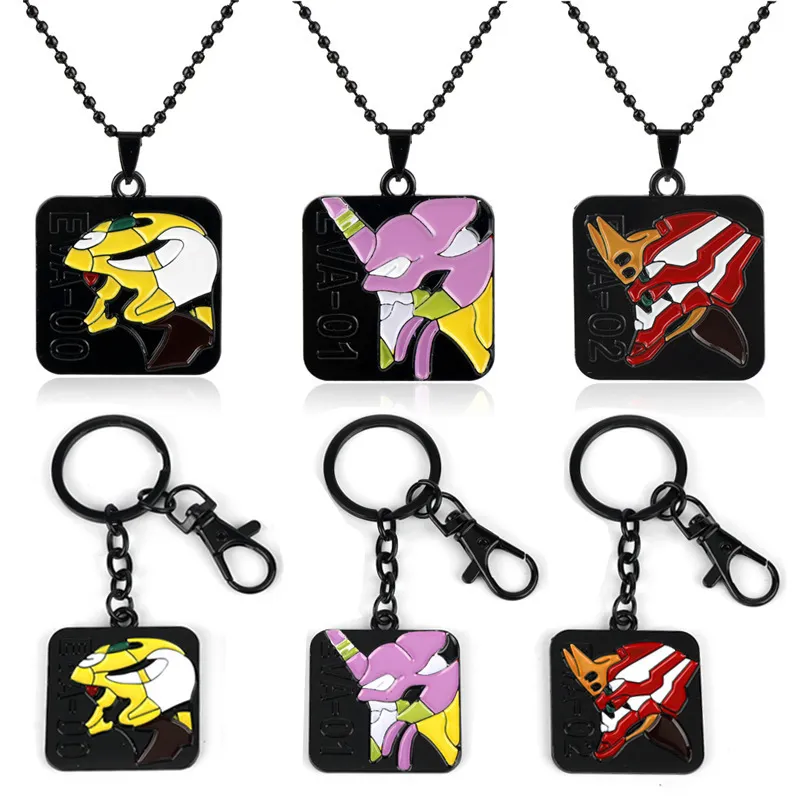 Chaveiro E Colar Com Pingente Neon Genesis Evangelion