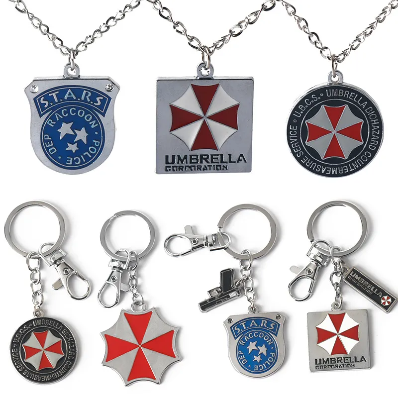 Conjunto De Chaveiros E Colares Resident Evil Umbrella Corporation