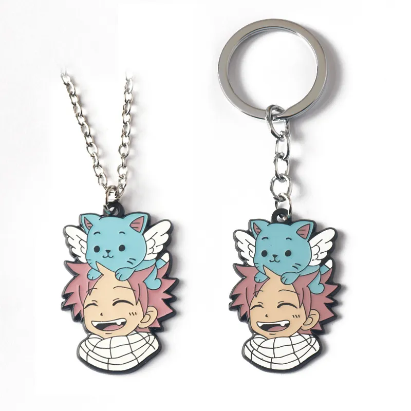 Pingente De Chaveiro Fairy Tail Natsu Dragneel &amp; Happy