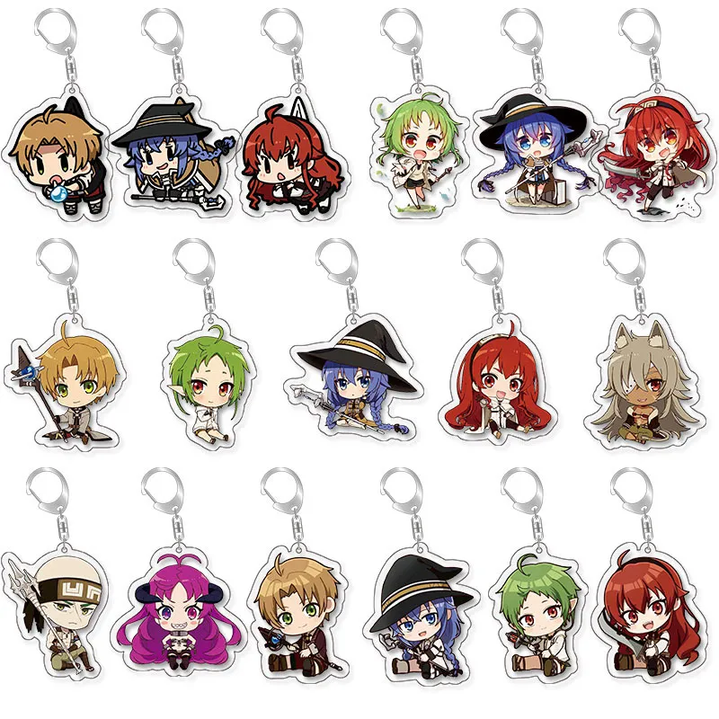 Conjunto De Chaveiros Acrílico Mushoku Tensei Rudeus E Roxy Chibi
