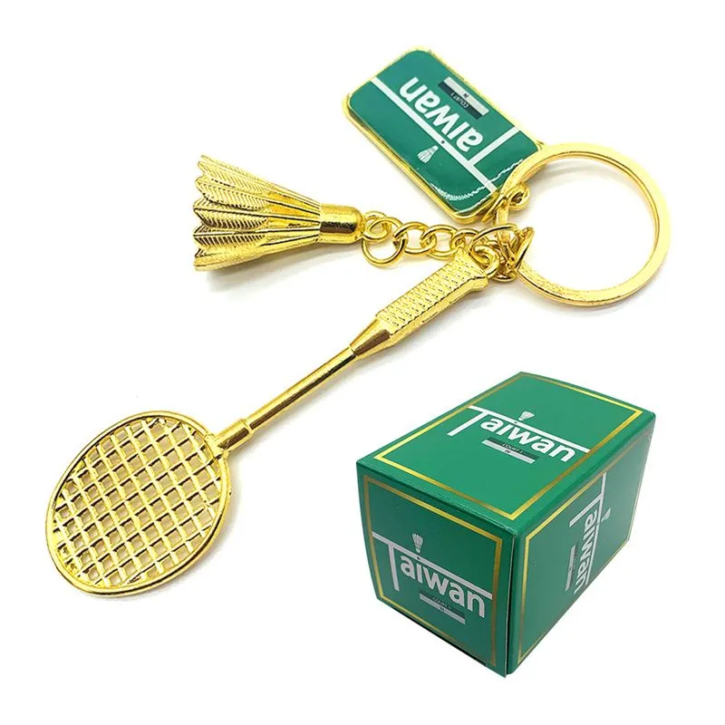 Chaveiro Taiwan Badminton Mini Raquete E Pingente Shuttle