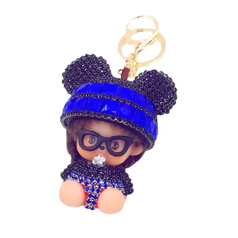 Chaveiro Rhinestone Baby Doll Com Design Inspirado No Mickey