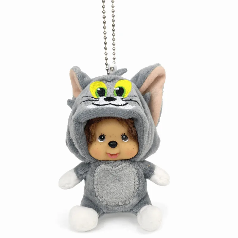 Chaveiro De Pelúcia Monchhichi Baby Demon Doll, Cor Cinza