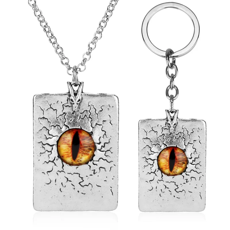 Conjunto De Chaveiros E Colares O Senhor Dos Anéis Demon Eye Silver