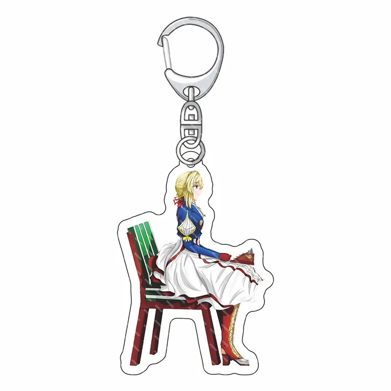 Chaveiro De Acrílico Violet Evergarden Violet Sentado Na Cadeira