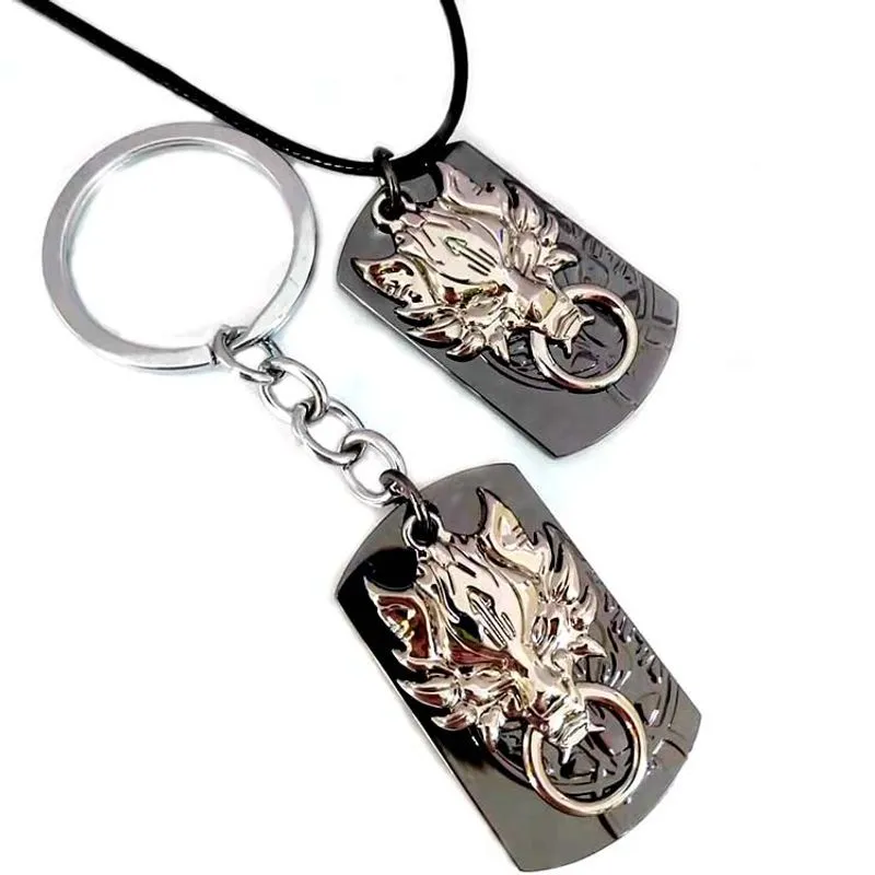 Conjunto De Chaveiros E Colares Final Fantasy Wolf Ring